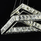 Minimalist Black Crystal Led Rectangle Chandelier For Dining Room Pendant Lighting