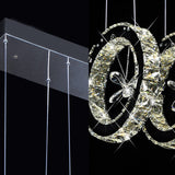 Contemporary Black Crystal Led Pendant Light For Living Room With Down Lighting