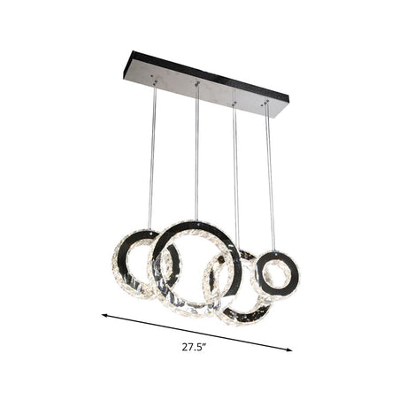 Contemporary Black Crystal Led Pendant Light For Living Room