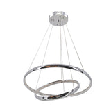 Modern Crystal Led Ring Chandelier In Chrome: Minimalist Pendant Lamp With Warm/White Light For
