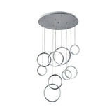 Minimalist Circle Crystal Pendant Light With 9 Warm Lights