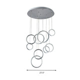 Minimalist Circle Crystal Pendant Light With 9 Warm Lights
