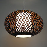 Traditional Bamboo Pendant Light With Wood/Coffee Pumpkin Design - Ideal For Restaurants Coffee
