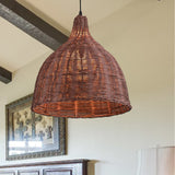 Contemporary Bamboo Basket/Trumpet Hanging Lamp: Wood Pendant Light Perfect For Restaurants