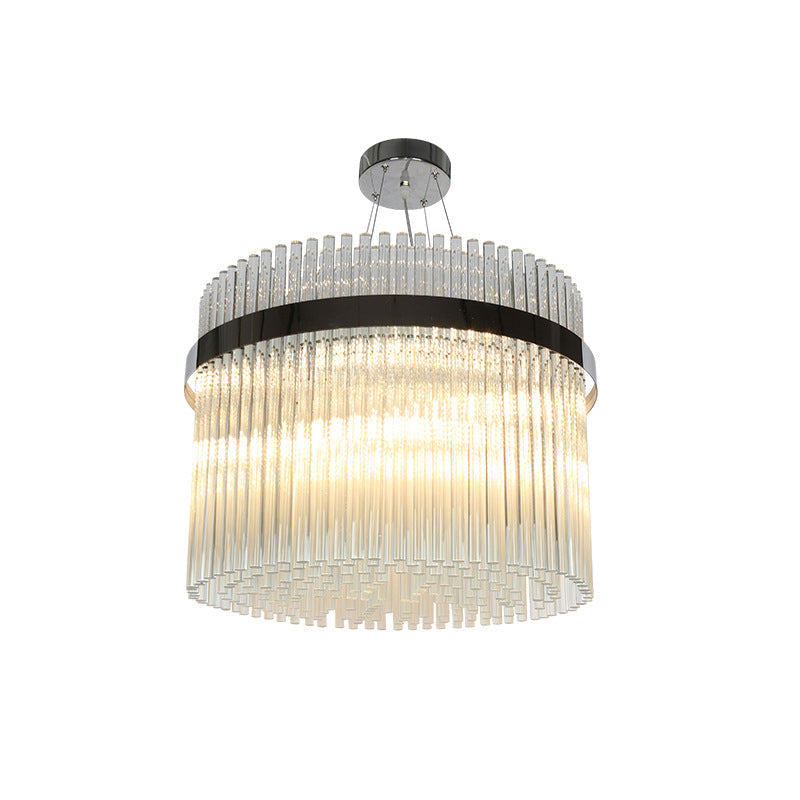 Modernist Crystal Pendant Ceiling Chandelier In Chrome - 13 Heads Ideal For Living Room