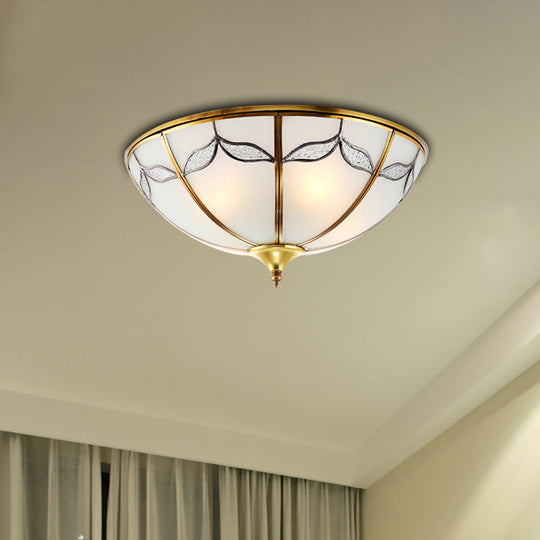 Frosted Glass Flush Ceiling Light With Traditional Design Available In 3 Sizes And Multiple Lights