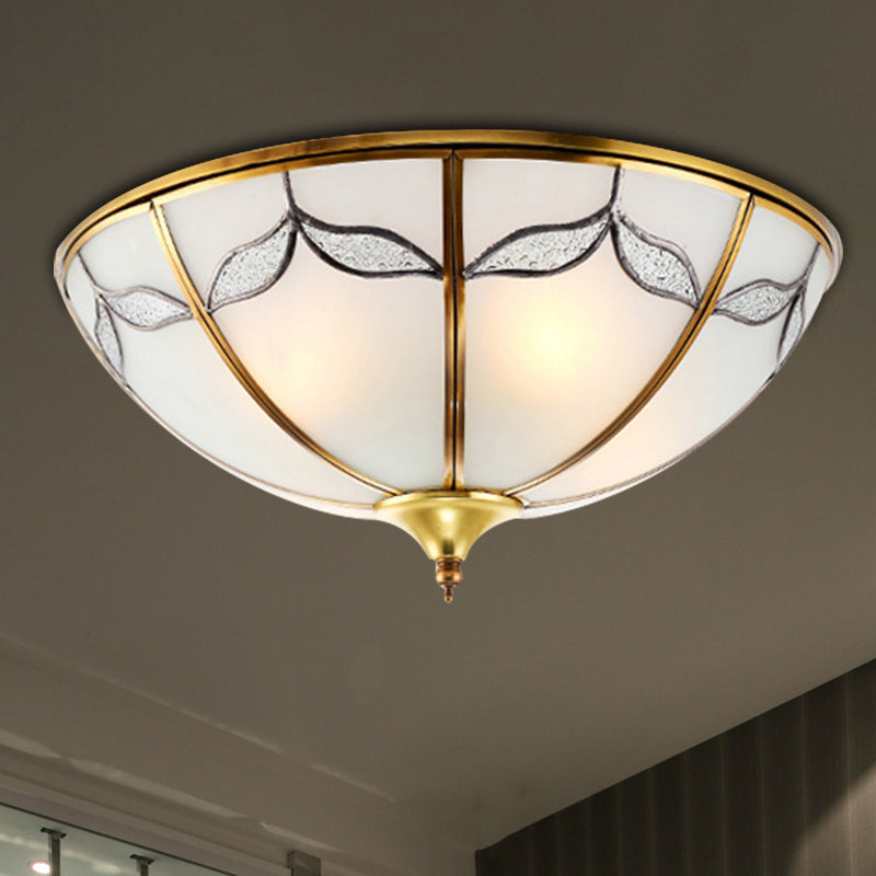 Frosted Glass Flush Ceiling Light With Traditional Design Available In 3 Sizes And Multiple Lights