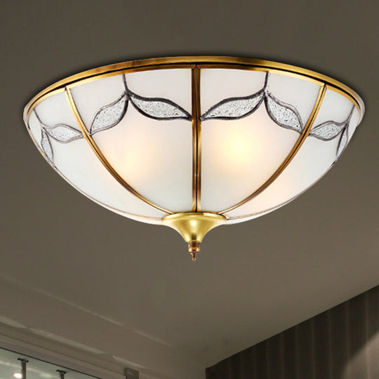 Frosted Glass Flush Ceiling Light With Traditional Design Available In 3 Sizes And Multiple Lights