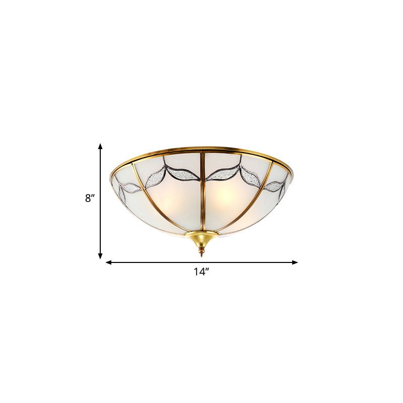 Frosted Glass Flush Ceiling Light With Traditional Design Available In 3 Sizes And Multiple Lights