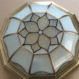 Traditional Flower Frosted Glass Flushmount Lighting In Gold - 3-Light For Bedroom 14/18/23 W