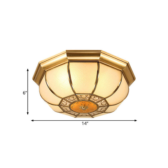 Retro Metal Brass Ceiling Mount Light Fixture - Oval Dining Room Flushmount 3/4/6 Heads
