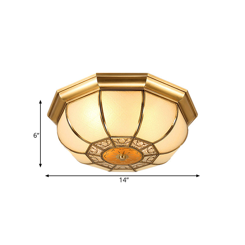 Retro Metal Brass Ceiling Mount Light Fixture - Oval Dining Room Flushmount 3/4/6 Heads 14/18/23.5