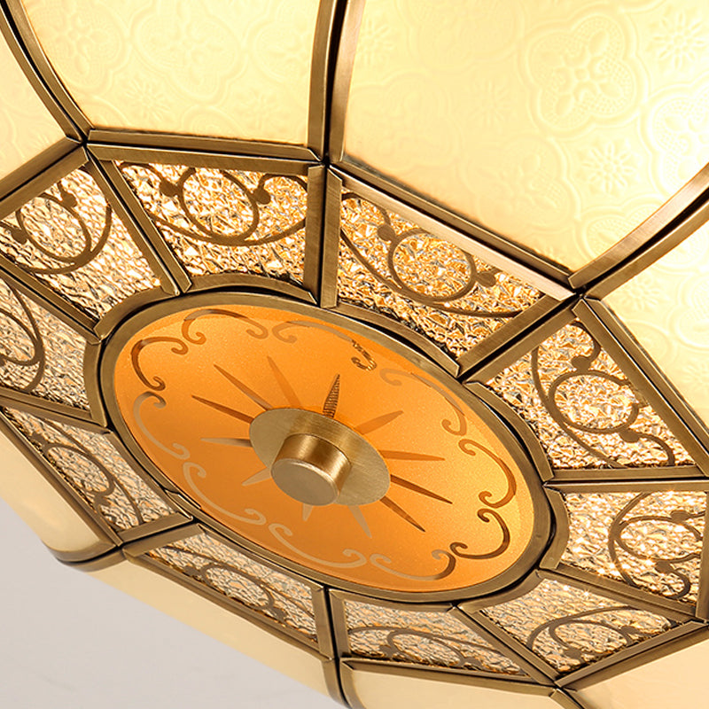 Retro Metal Brass Ceiling Mount Light Fixture - Oval Dining Room Flushmount 3/4/6 Heads