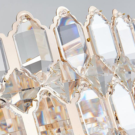 Modern Conical Pendant Lighting: K9 Crystal Chandelier 6/8 Lights Champagne 16’/19.5’ Wide