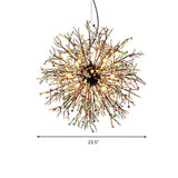 Modern Crystal Beaded Starburst Chandelier - 8/12 Lights White/Red & Green 23.5/31.5 Wide
