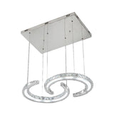 Modern C-Shape Led Crystal Chandelier In Warm/White/3 Color Light