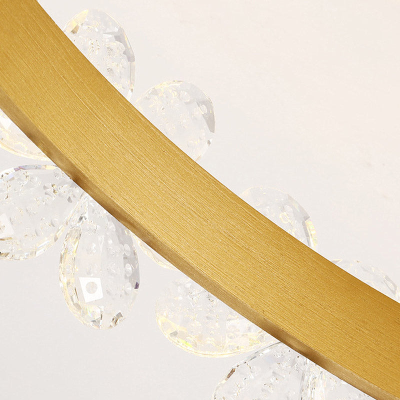 19.5’/29’ Petal Crystal Led Ceiling Mounted Fixture - Gold Flush Mount Lighting In Warm/White/3