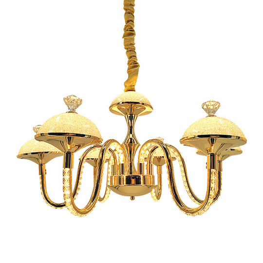 Modern K9 Crystal Pendant Chandelier With Frosted Glass Shade