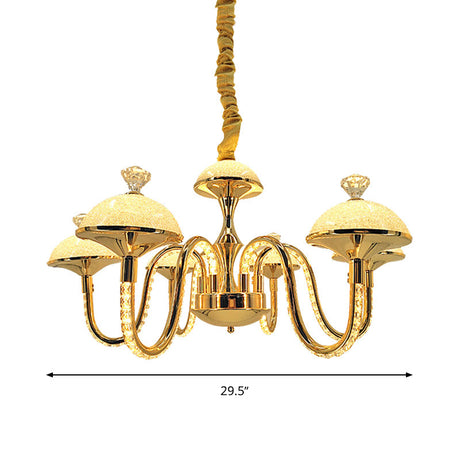 Modern K9 Crystal Pendant Chandelier With Frosted Glass Shade