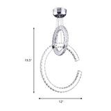 Modern Chrome Led Chandelier With 2-Tier Crystal Shade - Warm/White/Color Light Options