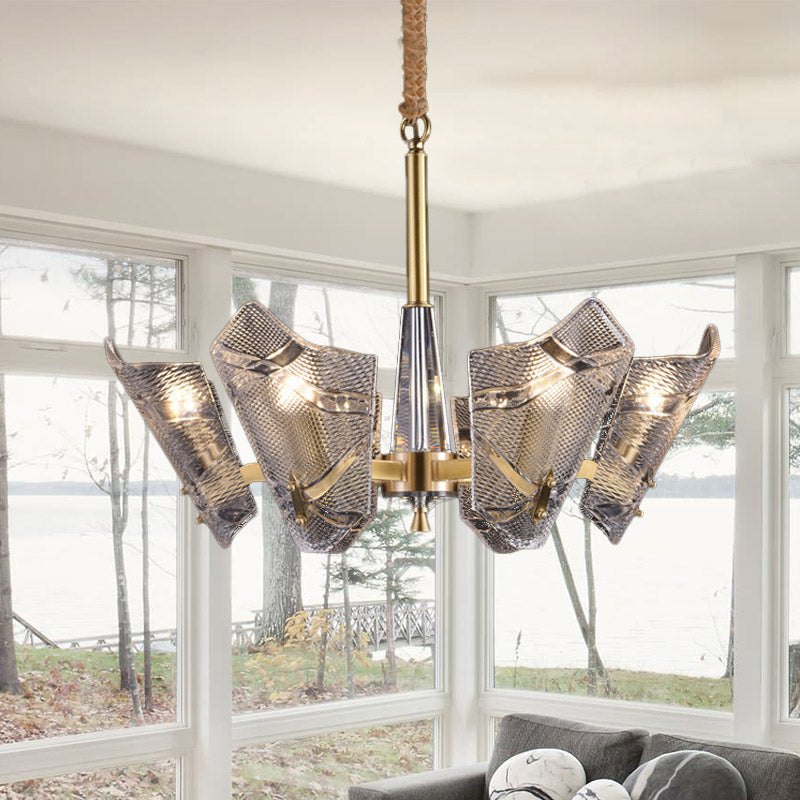 Modern Clear Crystal Chandelier - 6 Head Suspension Pendant For Kitchen