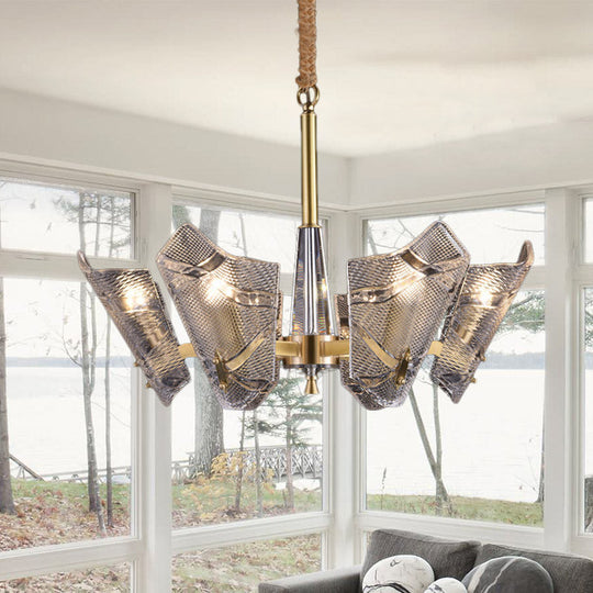 Modern Clear Crystal Chandelier - 6 Head Suspension Pendant For Kitchen