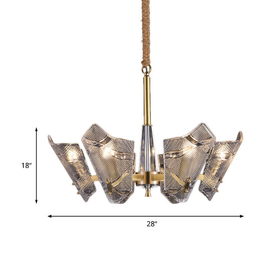 Modern Clear Crystal Chandelier - 6 Head Suspension Pendant For Kitchen