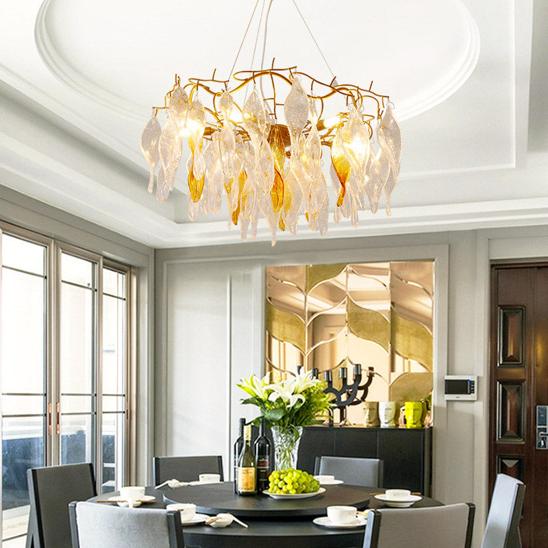 Modern Gold Led Spiral Chandelier - 6 Lights Dining Room Pendant