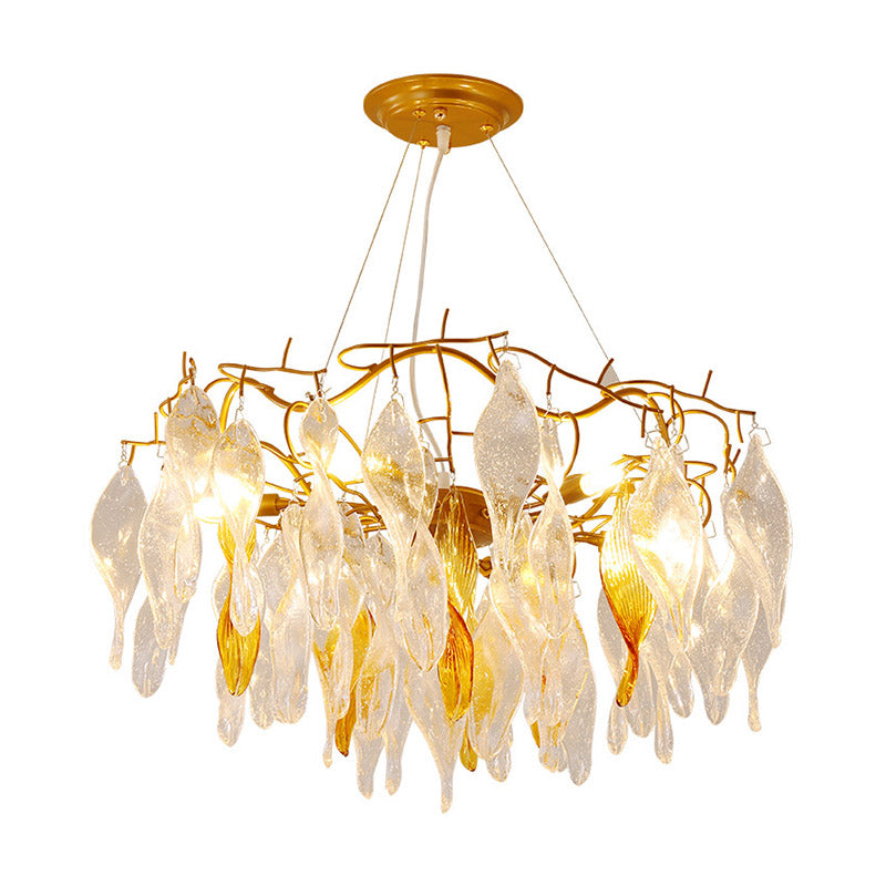 Modern Gold Led Spiral Chandelier - 6 Lights Dining Room Pendant