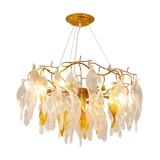 Modern Gold Led Spiral Chandelier - 6 Lights Dining Room Pendant