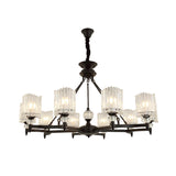 Contemporary Black Suspension Lighting - Crystal Rod Hanging Lamp Kit With Multiple Head Options And