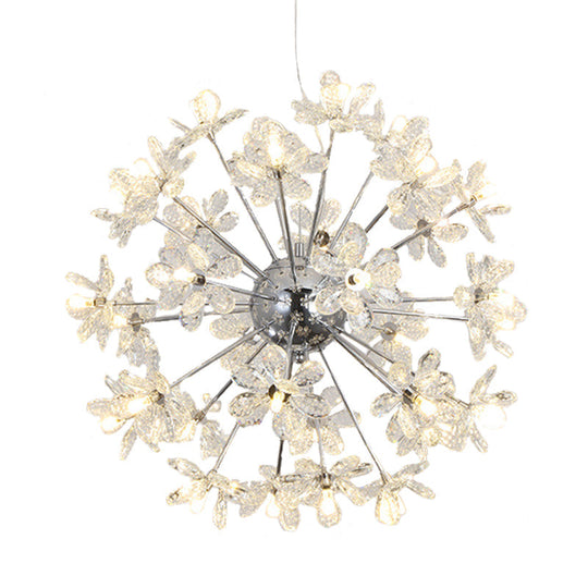 Contemporary Crystal Starburst Ceiling Light Fixture Chrome/Gold Chandelier Pendant