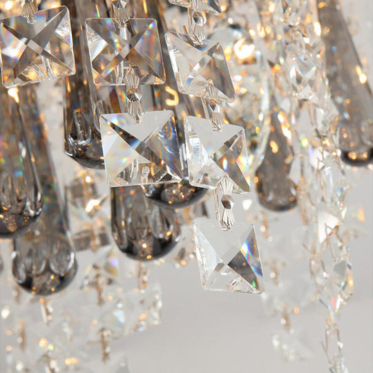 Modern Clear Crystal 12 - Head Flush Mount Ceiling Fixture