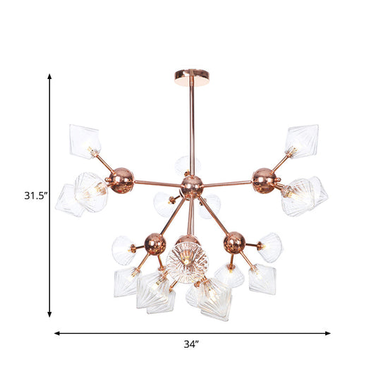 Farmhouse Style Diamond Chandelier: Amber/Clear Glass Multiple Light Options 13’/27.5’/34’ Wide