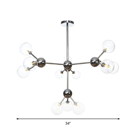 Industrial Style Hanging Chandelier Light - 13’/27.5’/34’ W Orbit Shade Amber/Clear/Smoke