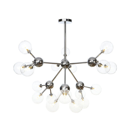 Industrial Style Hanging Chandelier Light - 13’/27.5’/34’ W Orbit Shade Amber/Clear/Smoke