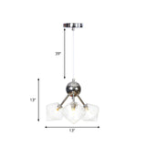 Industrial Style Diamond Pendant Light With Amber/Clear Glass Multiple Bulbs Chandelier Fixture -