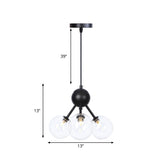 Industrial Living Room Chandelier Lamp With Sputnik Design And Amber/Clear/Smoke Gray Glass - 3/9/12