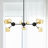 Diamond Living Room Chandelier Lamp - Warehouse Style Pendant Lighting With Sputnik Design 3/9/12