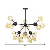 Diamond Living Room Chandelier Lamp - Warehouse Style Pendant Lighting With Sputnik Design 3/9/12