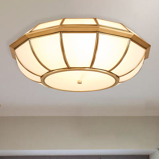 Retro 4 Bulb Brass Flush Mount Basket Ceiling Light - Living Room Lamp