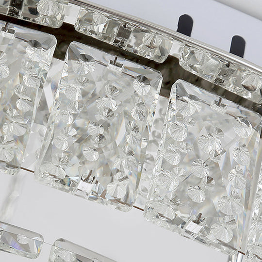 Sleek Nickel Circular Ceiling Light Fixture: Simple Style With K9 Crystal Led Flush Mount