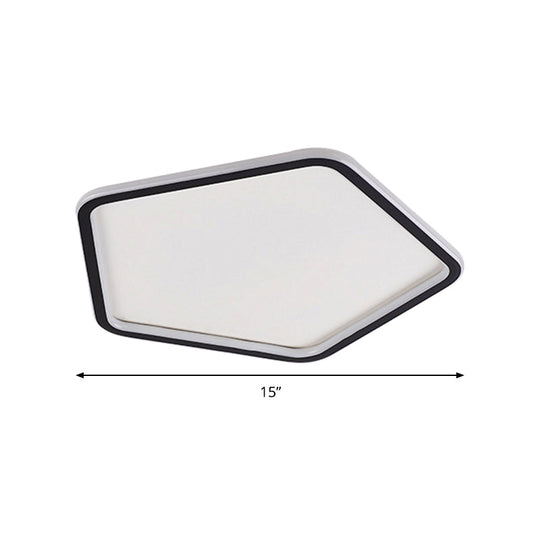 Black Minimalist Led Ceiling Light In Warm/White Available 3 Sizes