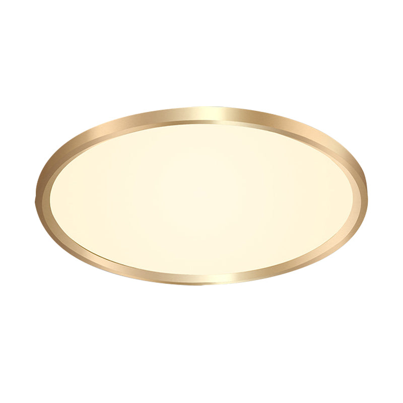 Gold Disk Flush Mount Led Ceiling Light In Warm/White 12’/16’/19.5’ Wide