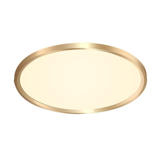 Gold Disk Flush Mount Led Ceiling Light In Warm/White 12’/16’/19.5’ Wide