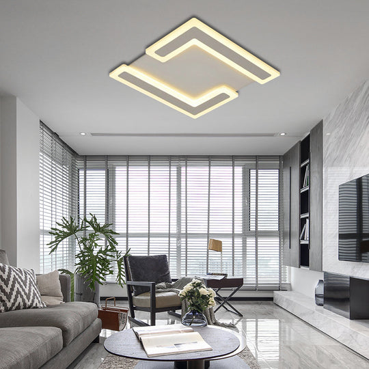 Simple Style Double 7 - Shape Led Ceiling Light - Warm/White