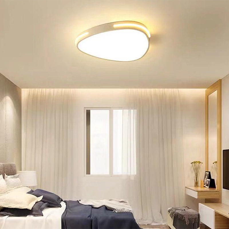 White Triangle Flush Mount Led Ceiling Light In Simple Style Available 16’/19.5’/23.5’ Widths