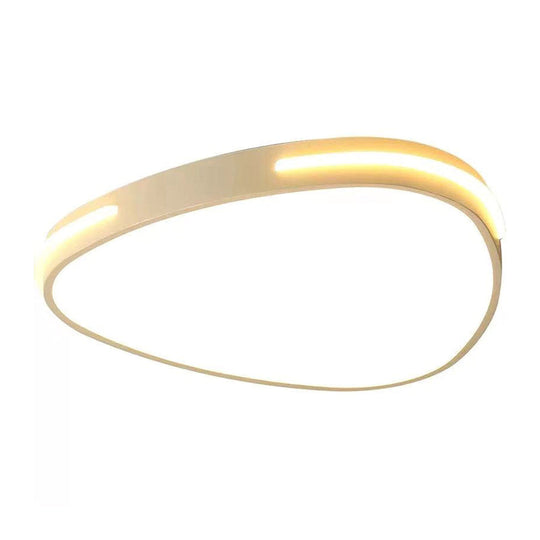 White Triangle Flush Mount Led Ceiling Light In Simple Style Available 16’/19.5’/23.5’ Widths