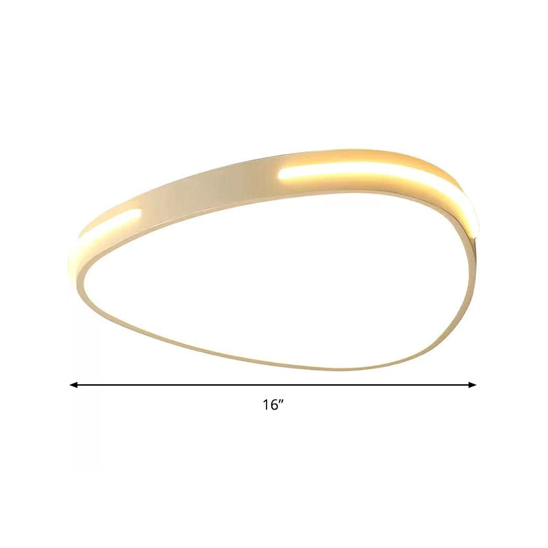 White Triangle Flush Mount Led Ceiling Light In Simple Style Available 16’/19.5’/23.5’ Widths