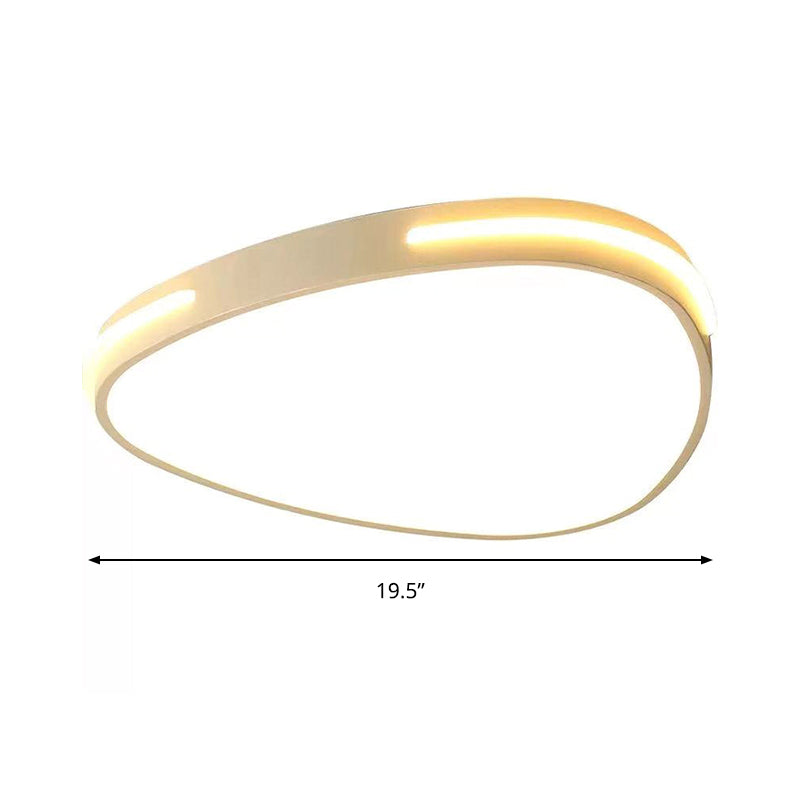 White Triangle Flush Mount Led Ceiling Light In Simple Style Available 16’/19.5’/23.5’ Widths